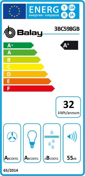 Label énergétique Balay 3BC598GB (Hotte murale)
