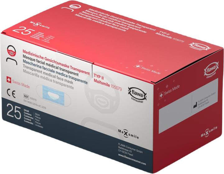 Flawa Hygienemaske Typ II, Transparent 25 Stück (Typ II, 25 x)