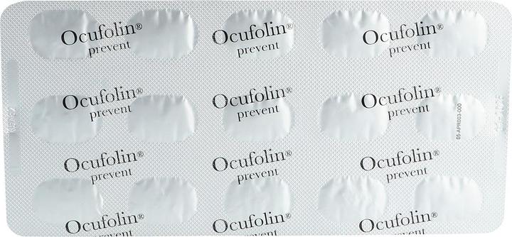 Valeurs nutritives et ingrédients Ocufolin prevent caps (90 pièce(s), Capsules, 114 g)