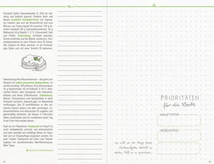 Immagine prodotto Grüner Faden - agenda annuale, agenda di vita, guida - idee sostenibili per tutto l'anno (A5, Tedesco)