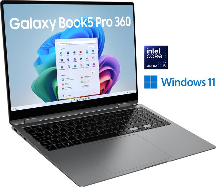 Actual product image Samsung Galaxy Book5 Pro 360 (16", Intel Core Ultra 5 226V, 16 GB, 512 GB, DE)