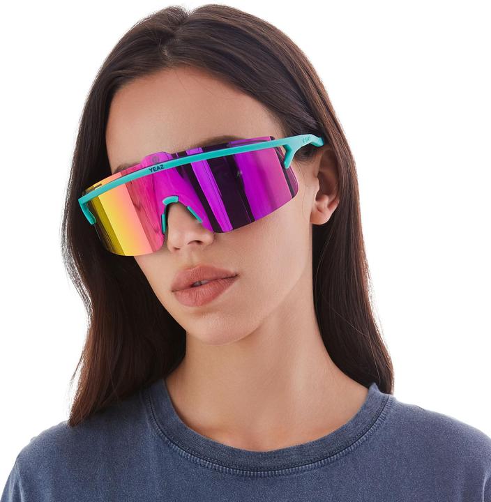 Produktbild Yeaz SUNSHADE Sport goggles matt green / mirror purple (Grün, Rot)