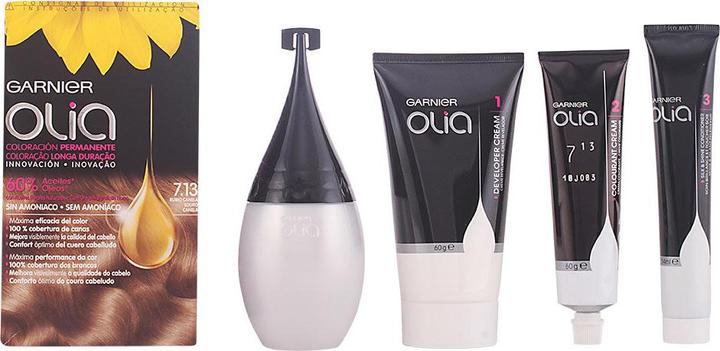 Produktbild Garnier OLIA Coloración Permanente #7,13 Rubio Canela 4 pz (7,13 Rubio Canela)