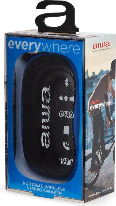 Image du produit Aiwa Haut-parleur Bluetooth BS-110BL (2 h, Fonctionnement sur piles)
