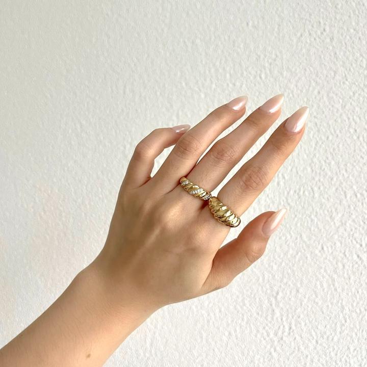 Image du produit Candy Bague Croissant, argent sterling 925, plaqué or (62, Argent 925)
