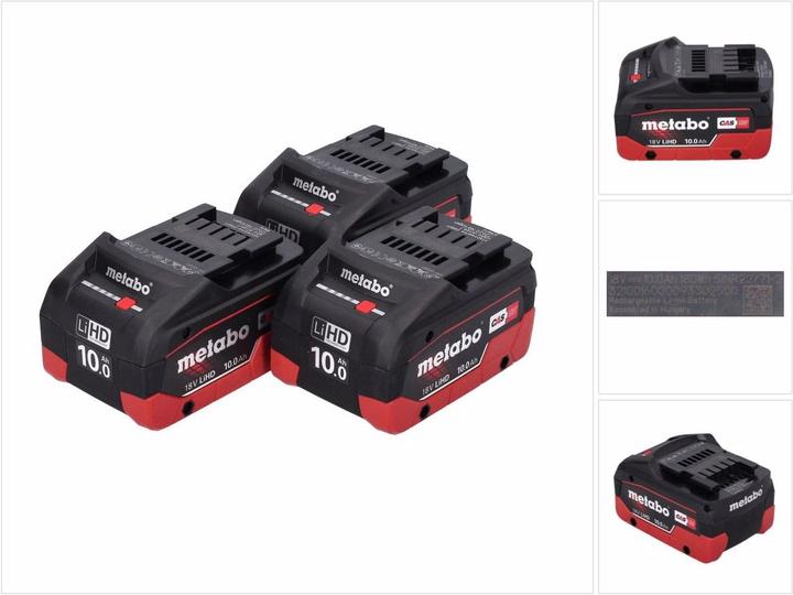 Actual product image Metabo LiHD battery pack set 3x 18 V 10.0 Ah CAS system ( 3x 625549000 ) (18 V)