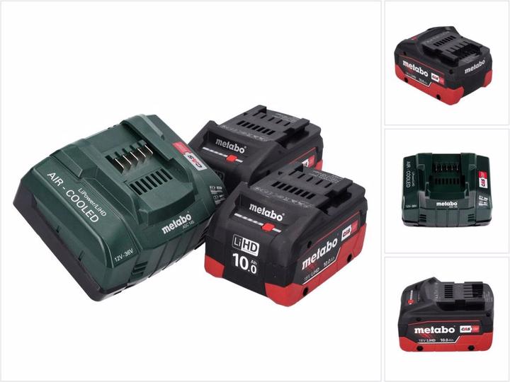 Metabo Kit de base 18 V 2x batterie 10,0 Ah LIHD + ASC 145 chargeur système CAS (18 V)