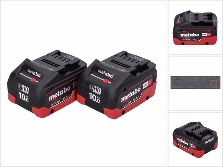Metabo LiHD Akkupack Set 2x 18 V 10,0 Ah CAS System ( 2x 625549000 ) (18 V)