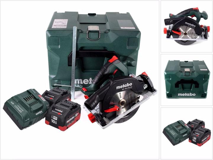 Image du produit Metabo KS 18 LTX 57 Scie circulaire portative sans fil 18 V 165 x 20 mm ( 601857840 ) + 2x 10,0 Ah