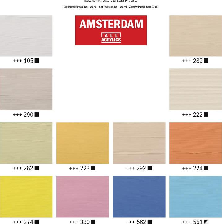 Image du produit Amsterdam Pastels à l'acrylique (Multicolore, 240 ml)