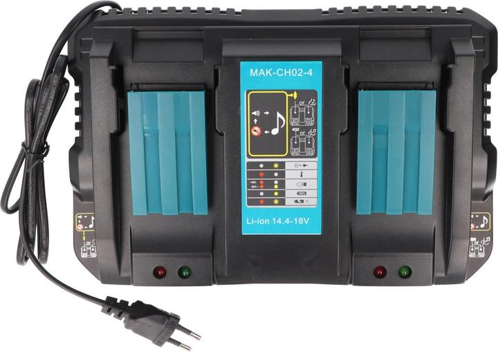 Image du produit AccuCell Chargeur double pour 1 à 2 batteries Makita Li-ion