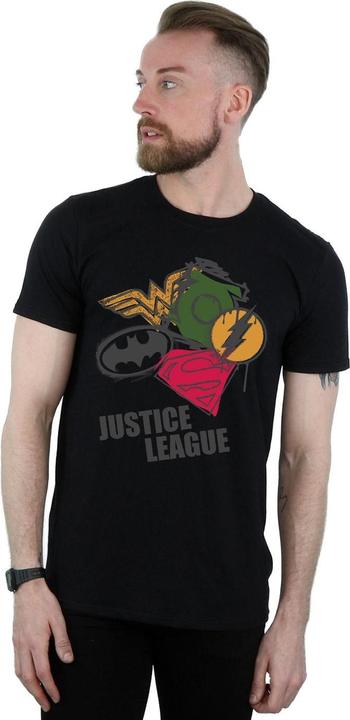 Immagine prodotto Justice League Spray Logos Maglietta Uomo (XXL)