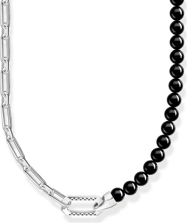 Thomas Sabo Kette Onyx Beads (925er Silber, 50 - 55 cm)