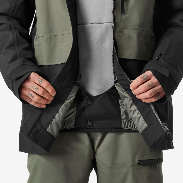 Actual product image Dreamscape Snowboard jacket men's ski jacket - SNB 500 Ziprotect khaki/black (M)