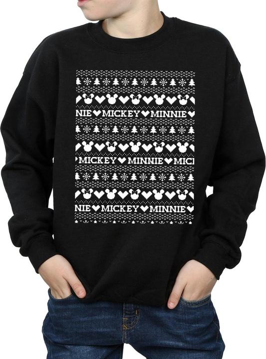Actual product image Disney Boys Mickey And Minnie Christmas Fair Isle Sweatshirt (116)