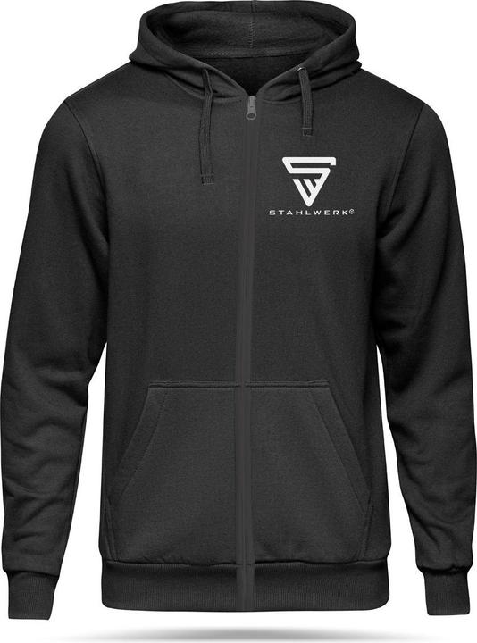 Produktbild Stahlwerk Hoodie Kapuzenpullover Kapuzenpulli mit Reissverschluss in Schwarz Gr.M (M)