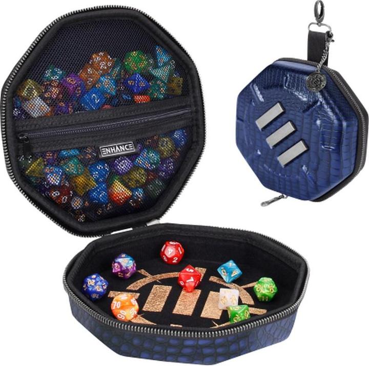 Geronimo Games ENHANCE Tabletop Collector's Edition Dice Case Blue Dragon Scales