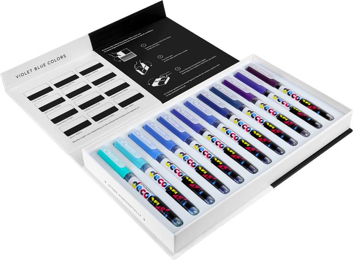Immagine prodotto Karin PIGMENT DECO BRUSH - Pennello marcatore (Viola, Blu chiaro, Blu, 12 x)