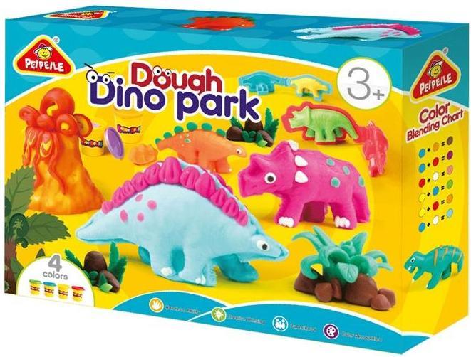 Actual product image No Name Plasticine Set Dough Dino Park 4 Colours