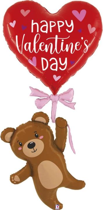 Immagine prodotto Grabo Balloons Palloncino in alluminio - Orso di San Valentino vola via