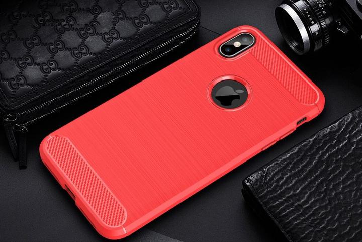 Produktbild Cover-Discount Silikon Gummi Case Metall Carbon Look (Apple iPhone XS Max)
