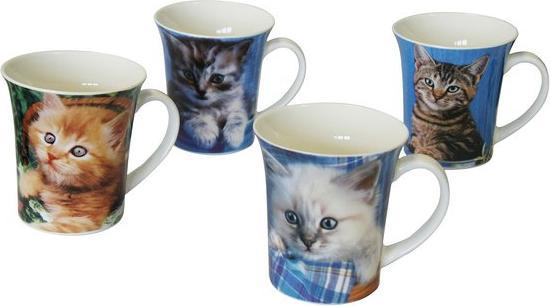 Produktbild Axentia Kaffeebecher Katzenkinder, Porzellan (1 x)