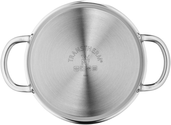Produktbild WMF Kochtopf Bratentopf Induktion 14cm klein Metalldeckel 0,9l Mini Edelstahl (14 cm, Bräter + Schmortopf, Kochtopf, Edelstahl)