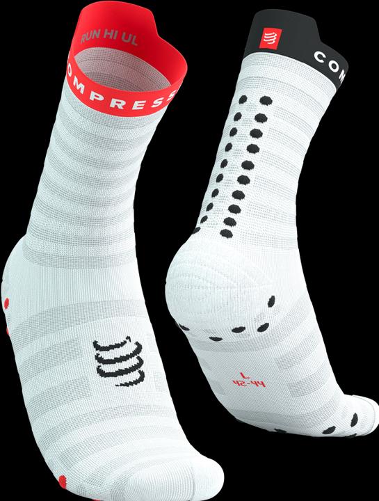 Produktbild Compressport Pro Racing Socks v4.0 Ultralight Run High - White/Fluo Red/Black (42 - 44)