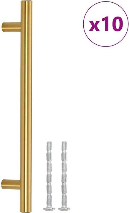 Actual product image VidaXL Furniture handles 10 pcs. Golden 160 mm stainless steel, colour