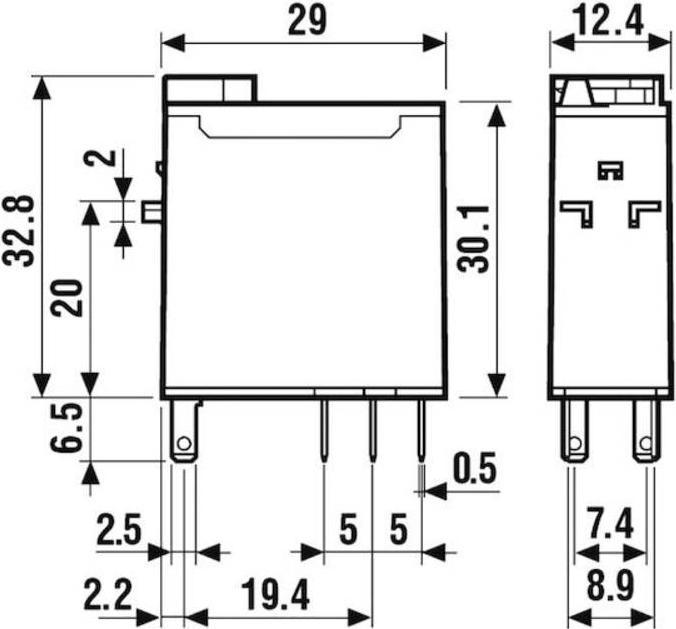 Actual product image Finder Plug in relay w/ flag, 8A, 230Vac, DPDT