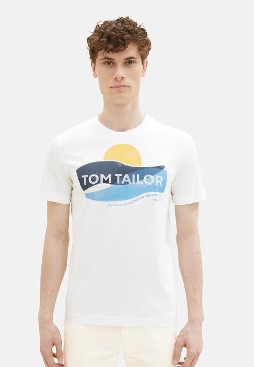 Actual product image Tom Tailor T-Shirt Kurzarmshirt gepunktet mit Brusttasche (M)