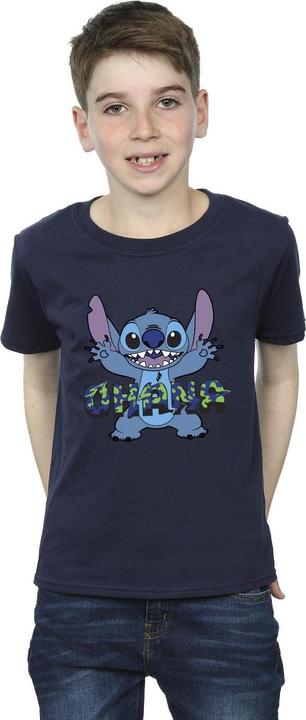 Immagine prodotto Disney Lilo And Stitch Ohana Blue Glitch Maglietta Ragazzi (140, 146)