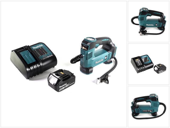 Actual product image Makita DMP 180 RM1 Battery compressor 18 V 8.3 bar + 1x battery 4.0 Ah + charger (8.30 bar, 0 l)