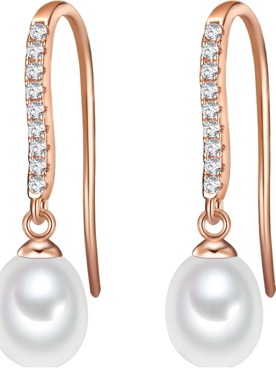 Valero Pearls Damen Sterling Silber Zirkonia Süsswasser-Zuchtperle roségold - 11890 (925er Silber)