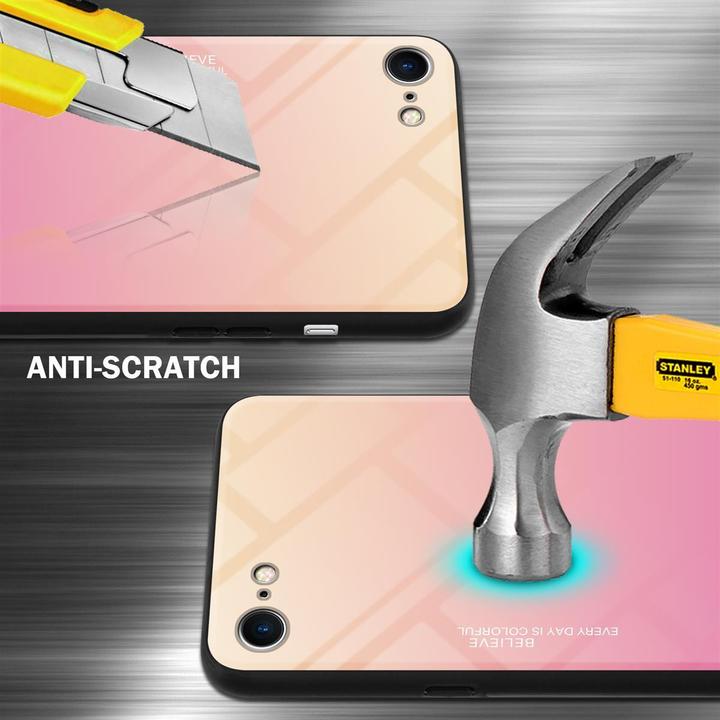 Produktbild Cadorabo TPU 2 Farben Glas Cover (Apple iPhone 7, Apple iPhone SE (2nd Gen))