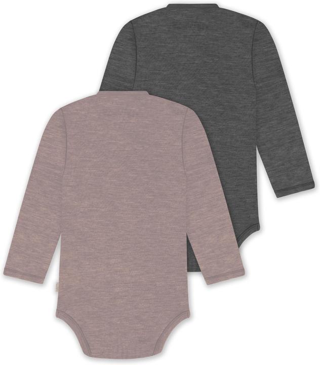Image du produit Normani Lot de 2 Body bébé bio manches longues Body à langer en laine mérinos garçon et fille - 9353 (44)