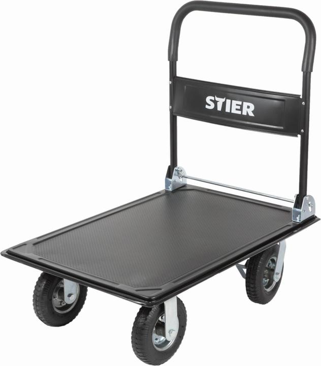 Image du produit Stier Chariot à plate-forme rabattable, capacité de charge 350 kg, avec pneumatiques (300 kg)