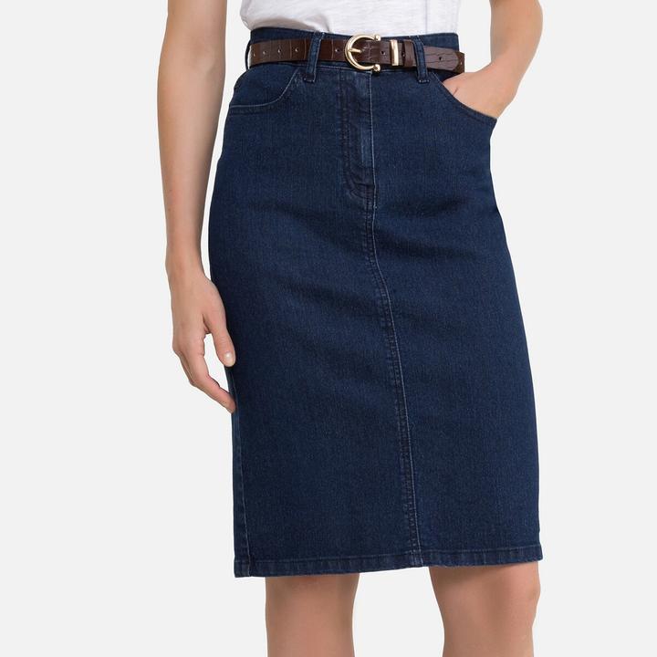 Actual product image Anne Weyburn Stretch denim denim skirt (36)