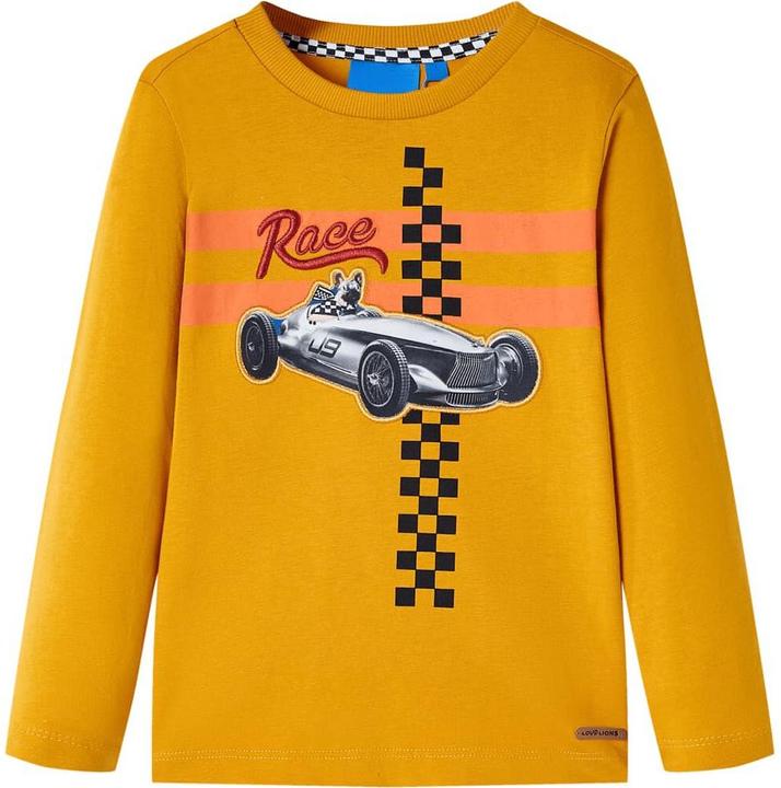 Immagine prodotto VidaXL Camicia da bambino a maniche lunghe ocra 128,Materiale: 100 (128)