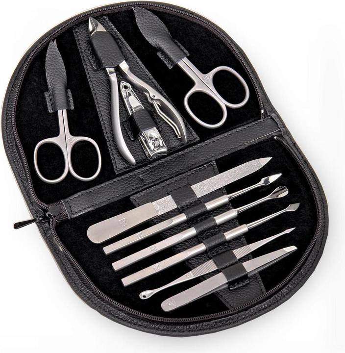Immagine prodotto Sacher TR850R.1504 - Astuccio per manicure da 10 pezzi Set per manicure in pelle nera