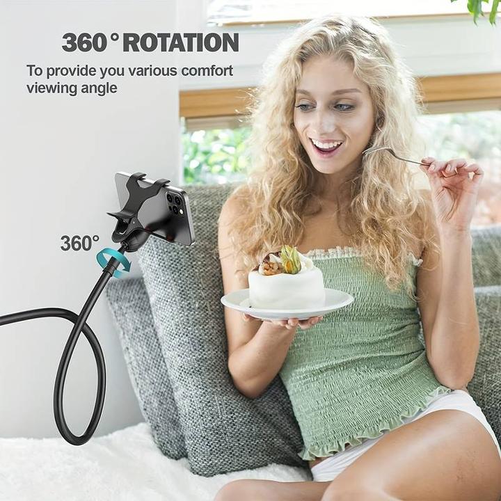 Produktbild PhoneLook Flexibler und bewegbarer Handyhalter 1.3 Meter mit Universalklammer für Tischkante