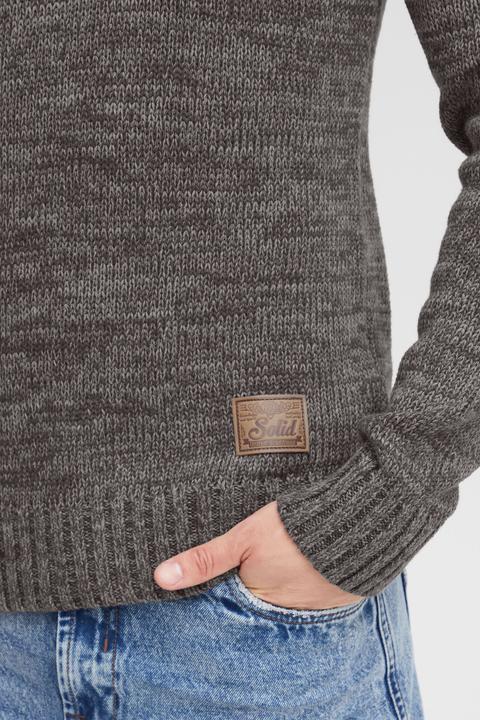 Actual product image Solid Phil Men's Jumper Chunky Knit Pullover With Shawl Collar Made Of 100% Cotton (3XL)