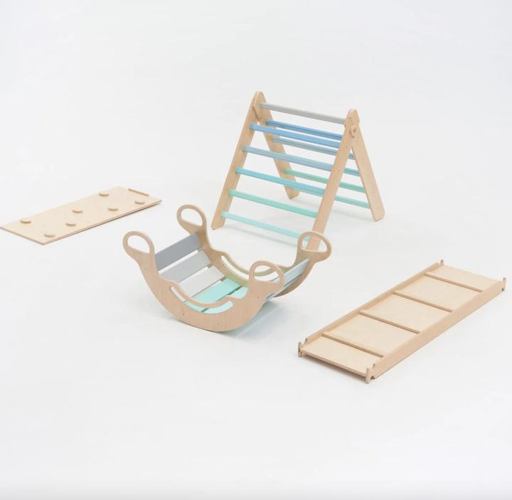 Immagine prodotto Montessori Scala + 2 tavole bifacciali + altalena