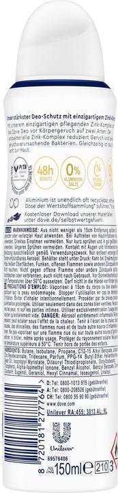 Produktbild Dove Deodorant Aerosol Spray 0% Original 150 ml (Spray, 150 ml)