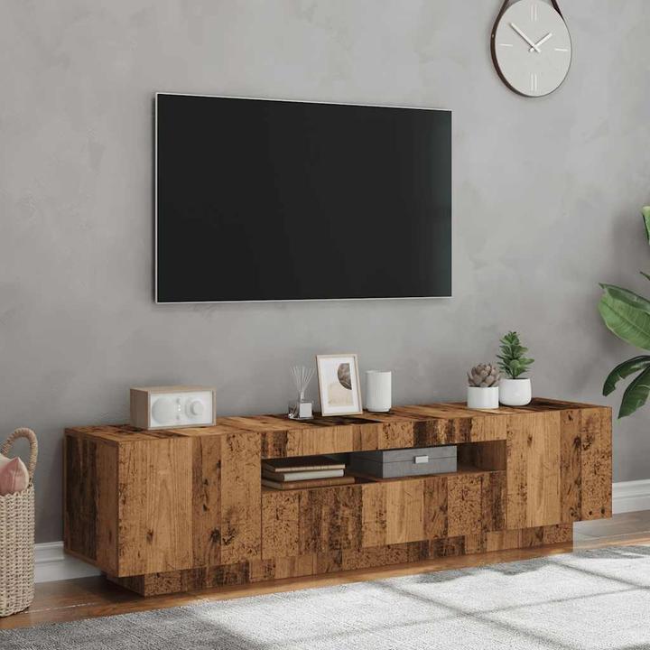Produktbild VidaXL TV-Schrank mit LED-Leuchten Altholz-Optik 160x35x40 cm TV-Möbel (160 x 35 x 40 cm)