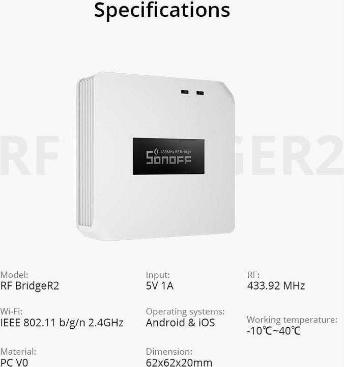 Produktbild Sonoff Gateway BridgeR2 WiFi-RF Smart Hub