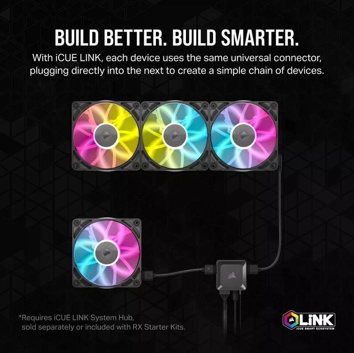 Actual product image Corsair RX RGB Series, iCUE LINK RX140 RGB White, 140mm RGB Fan, Single Fan (140 mm, 1 x)