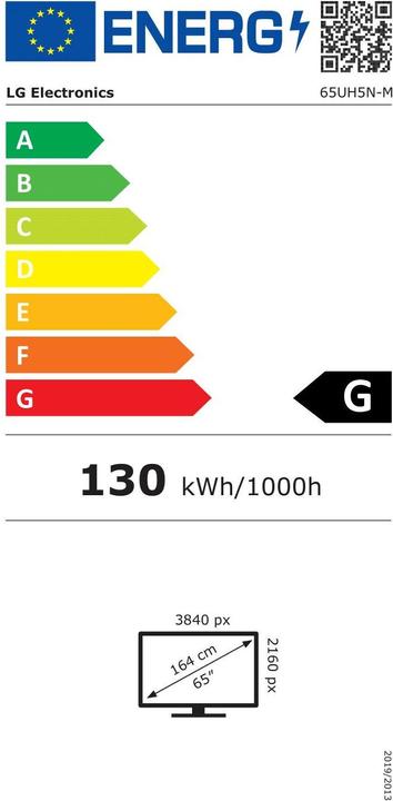 Etichetta energetica LG Display Prof. 65UH5N-M (3840 x 2160 pixel, 65")