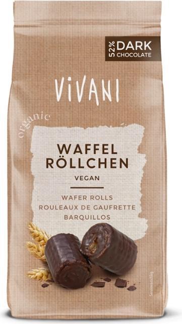 Actual product image Vivani Dark chocolate vegan wafer rolls (125 g)