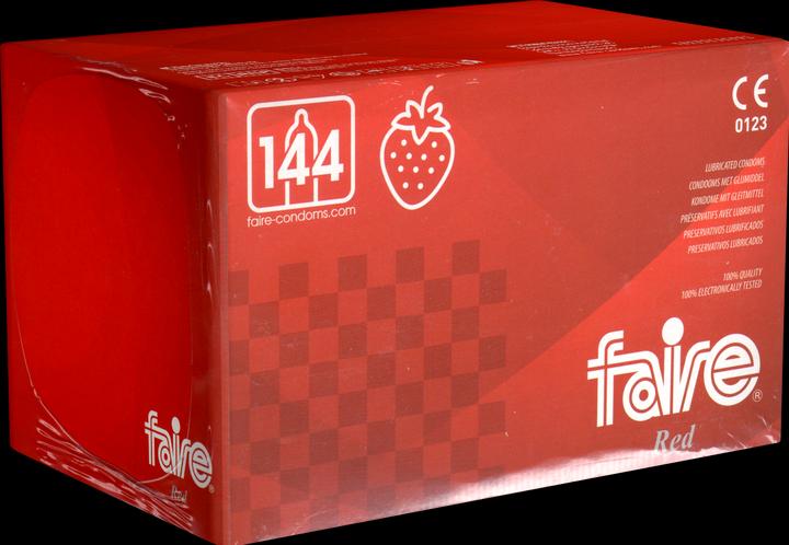 Produktbild Faire Red» 144 einfache, rote Kondome in der Grosspackung - mit Erdbeer-Aroma (144 Stk.)